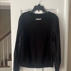 Anthropologie Black Textured Long Sleeve Top